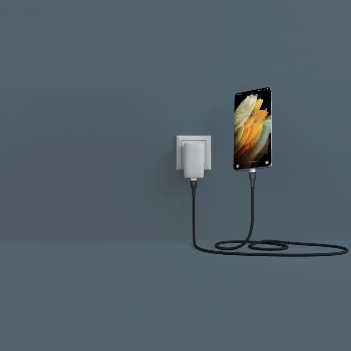 Кабель Belkin USB-С - USB-C плетений, силіконовий, з ремінцем на магніті, 1м, синій