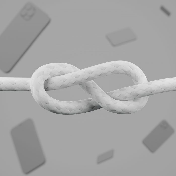 Кабель Belkin USB-С - USB-C плетений, силіконовий, з ремінцем на магніті, 1м, білий