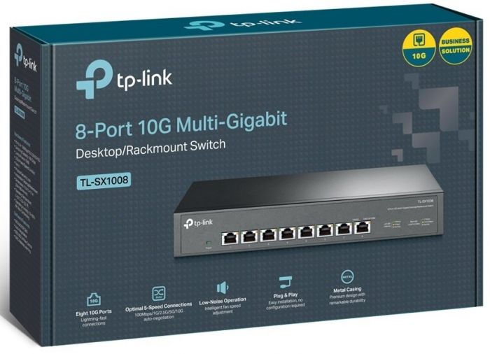 Комутатор TP-LINK TL-SX1008 8x10GE некерований Метал. корпус