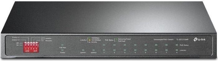 КомутаторTP-LINK TL-SG1210MP 8xGE/PoE+ 123W 1xGE 1xcomboGE/SFP