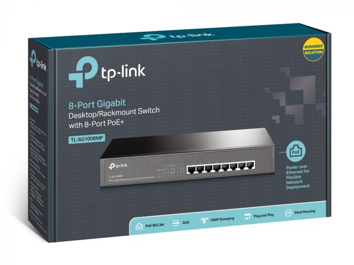 Комутатор TP-LINK TL-SG1008MP 8xGE/PoE 126W некерований 13" 1U