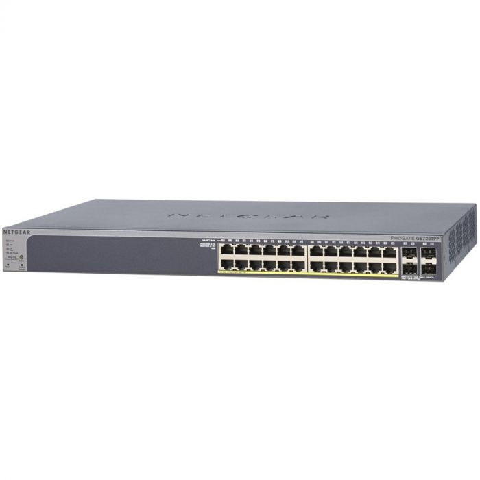 Комутатор NETGEAR GS728TPv2 24x1GE PoE+ (190Вт), 4xSFP, керований L2+