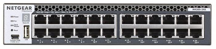 Комутатор NETGEAR M4300-24X (XSM4324CS) 24x10GE, 4xSFP+, керований L3 з можливістю стекування