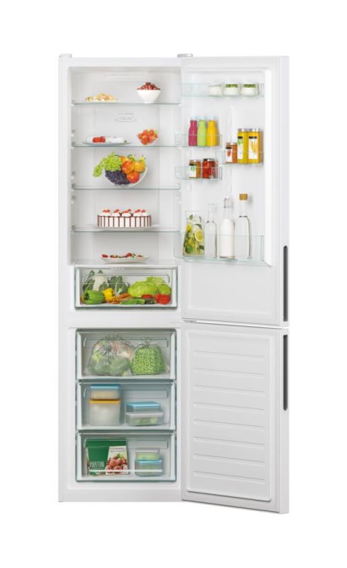 Холодильник з нижн. мороз. камерою CANDY CCE4T620EW, 200х66х60см, 2 дв., Х- 258л, М- 119л, A++, NF, Білий