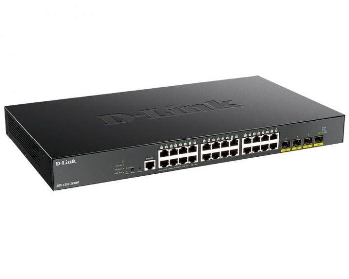 Комутатор D-Link DGS-1250-28XMP 24xGE PoE, 4xSFP+, 370W, WebSmart