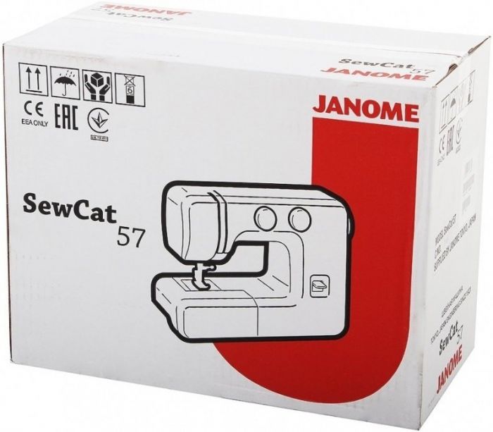 Швейна машина Janome Sew Cat 57, електромех., 15 швейних операцій, 60Вт, петля напівавтомат