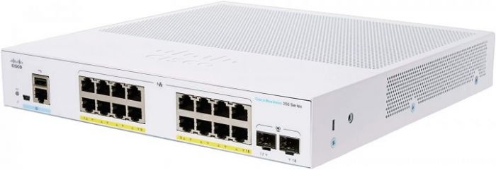 Комутатор Cisco CBS350 Managed 16-port GE, PoE, 2x1G SFP