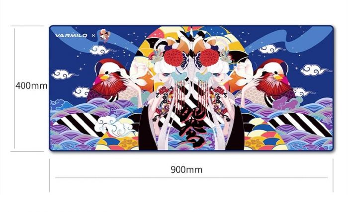 Килимок для миші Varmilo Lovebirds Blue Desk Mat XL (900х400х3мм)