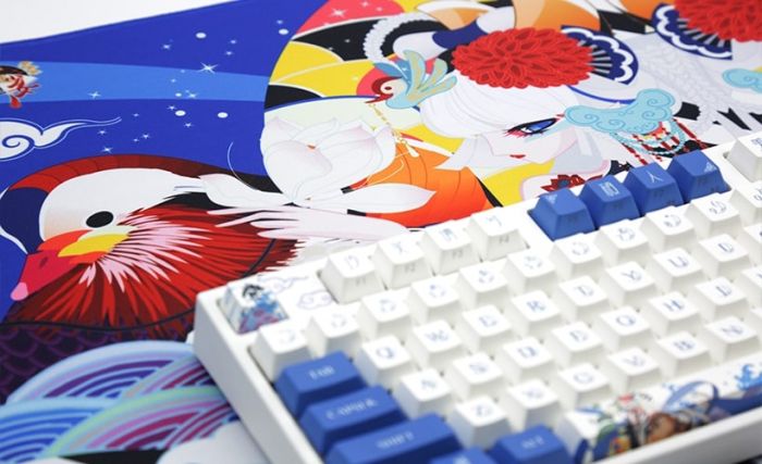 Килимок для миші Varmilo Lovebirds Blue Desk Mat XL (900х400х3мм)