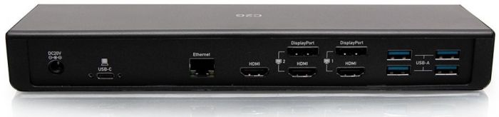 Док станція C2G USB-C на HDMI, DP, Ethernet, USB, mini jack, Power Delivery до 85W