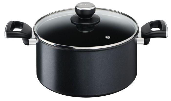 Каструля Tefal Unlimited, скляна кришка, 5,3 л, чорний, алюміній