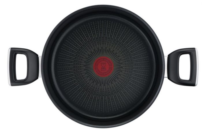 Каструля Tefal Unlimited, скляна кришка, 5,3 л, чорний, алюміній