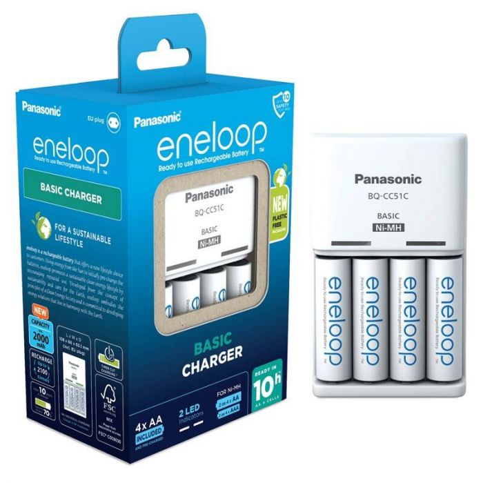 Зарядний пристрій Basic Charger+ Eneloop 4AA 1900 mAh New