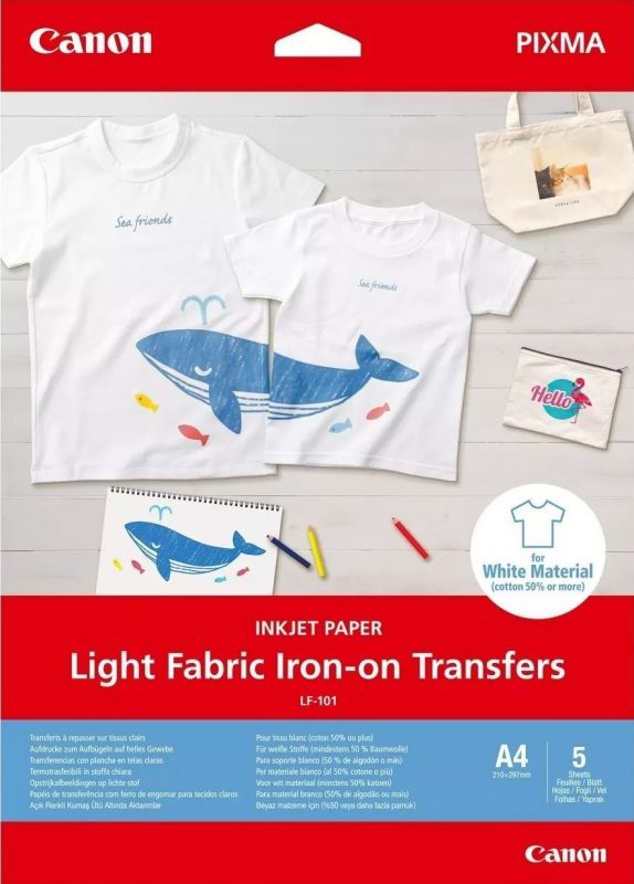 Папір Canon A4 Light Fabric Iron-on Transfers A4, 5 арк.