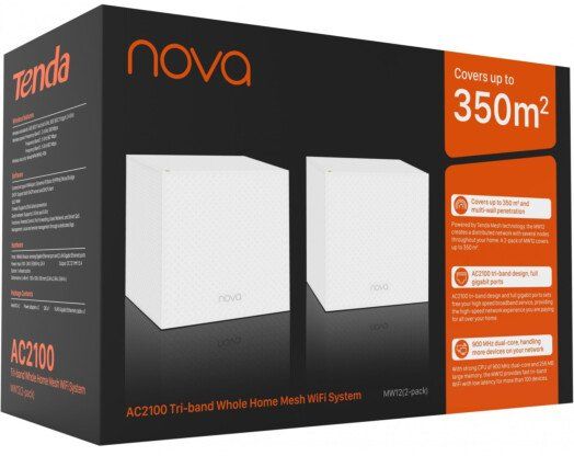 WiFi-система TENDA MW12 NOVA MESH AC2100 (2шт)