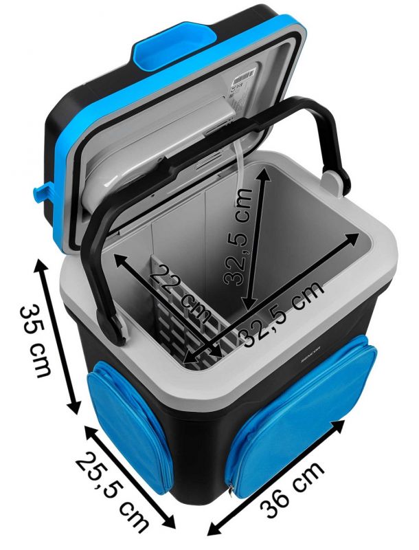 Ел. дорожний холодильник SCM 3224BL-EUE3, 24 л, чорний/синій
