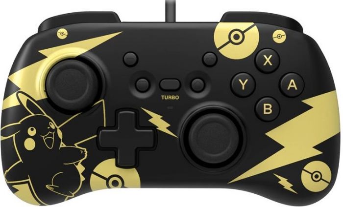 Геймпад проводной Horipad Mini (Pikachu) для Nintendo Switch, Black/Gold