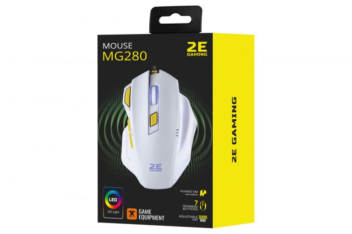 Миша 2E GAMING MG280 LED USB White