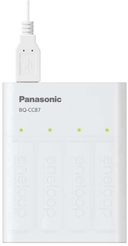 Зарядний пристрій Panasonic USB in/out з функцією Power Bank+4AA 1900 mAh