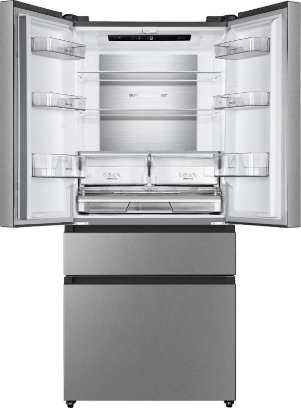 Холодильник SBS Gorenje NRM8181UX, франц.дверцята, 182x80x71см, 2 дв., Х- 299л, М- 122л, A+, NF,  Інвертор, Дисплей, Сірий