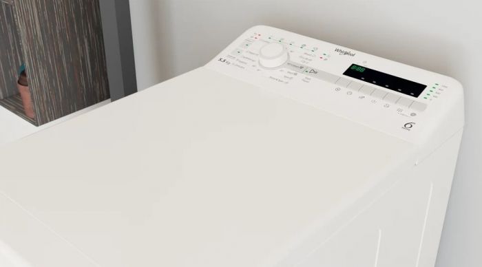 Пральна машина Whirlpool вертикальна, 5,5кг, 1000, A++, 60см, дисплей, білий