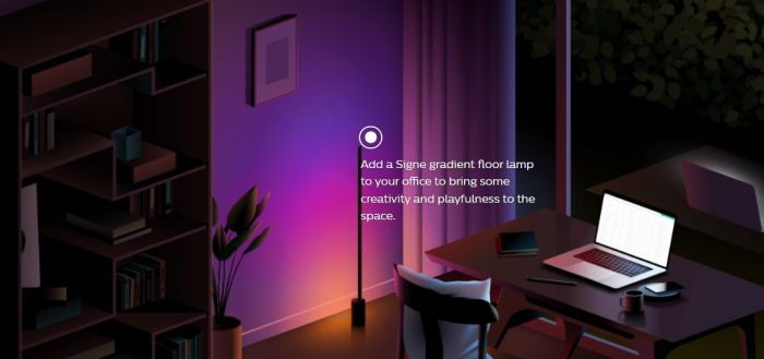 Настільний світильник розумний Philips Hue Signe, 2000K-6500K, RGB, Gradient, ZigBee, димування, 55см, білий