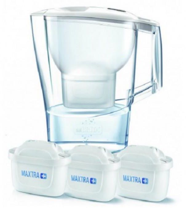 Фільтр-глечик Brita Aluna Memo + 3 картриджа, 2.4 л (1.4 л очищеної води), білий