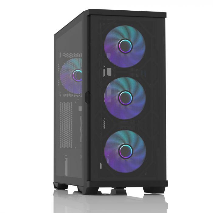 Корпус Zalman Z10 Duo BLACK, MidT, 2xUSB3.0, 1 x USB Type-C, 3x140мм ARGB,1x120мм ARGB, скло (бічна панель), без БЖ, чорний