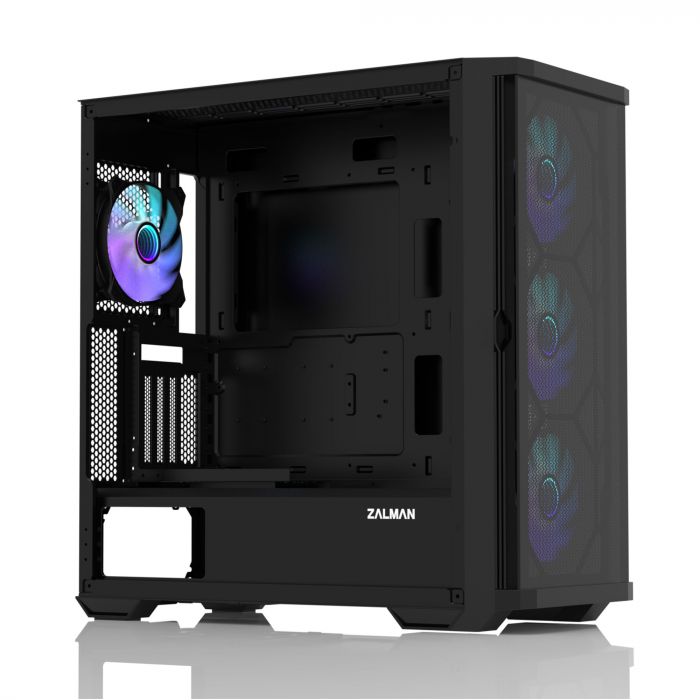 Корпус Zalman Z10 Duo BLACK, MidT, 2xUSB3.0, 1 x USB Type-C, 3x140мм ARGB,1x120мм ARGB, скло (бічна панель), без БЖ, чорний