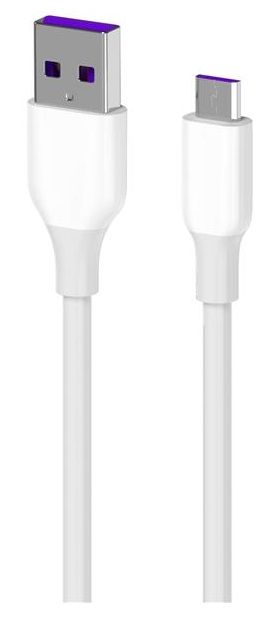 Кабель 2E USB-A - microUSB, Glow, 1m, white