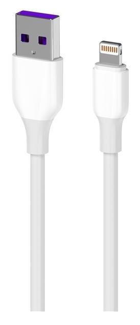 Кабель 2E USB-A - Lightning, Glow 1m, white