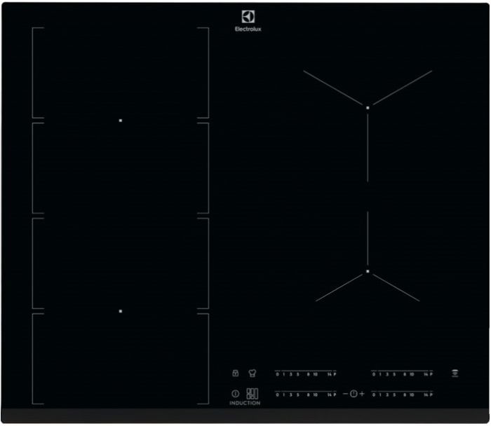 Варильна поверхня Electrolux індукційна, 60см, розширена зона, Hob2Hood, чорний
