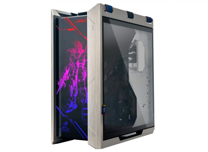 Корпус ASUS GX601 ROG Strix Helios GUNDAM EDITION, без БП, 5xUSB3.1, 4x140mm Fan, Tempered Glass front right left side, EATX, Silver, aluminum frame, Aura Sync RGB