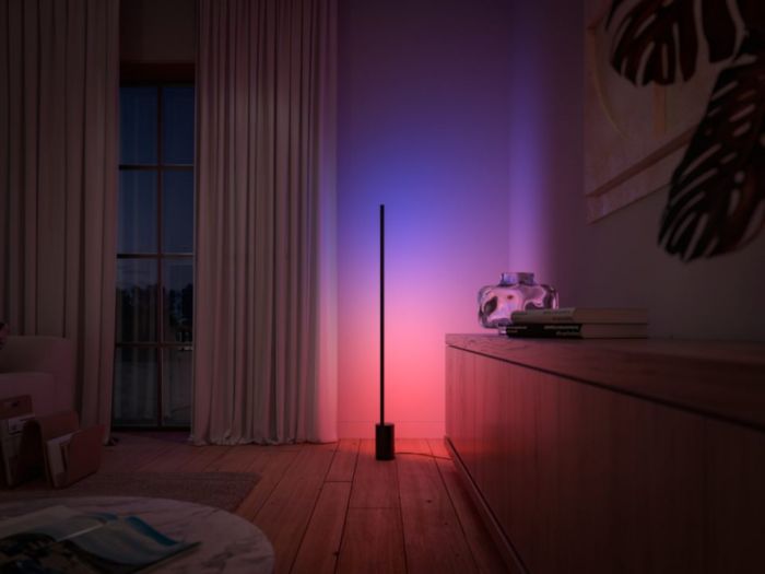 Торшер розумний Philips Hue Signe, 2000K-6500K, RGB, Gradient, ZigBee, димування, 145см, чорний