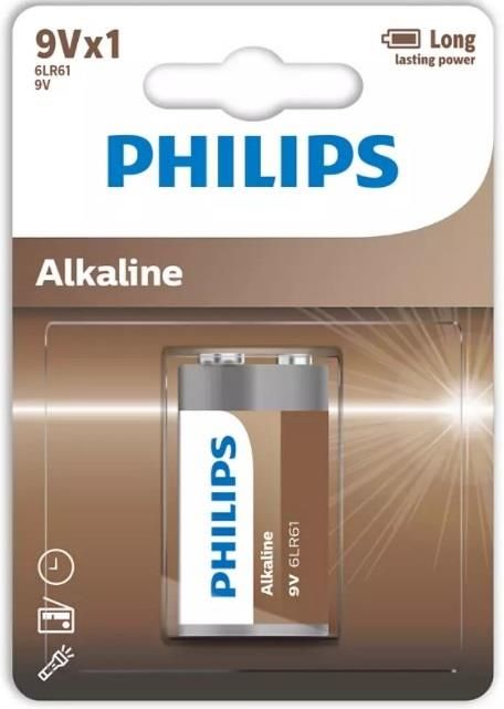 Батарейка Philips Entry Alkaline лужна 6LR61(6LF22, MN1604, MX1604) блістер, 1 шт