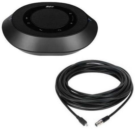Cпікерфон додатковий AVer FONE540 з 10 м кабелем для систем FONE540/ VC520 Pro 2/ VC550/ VC520 Pro 3, 2 х Omni-mic, радіус дії 3 м, RJ45, чорний
