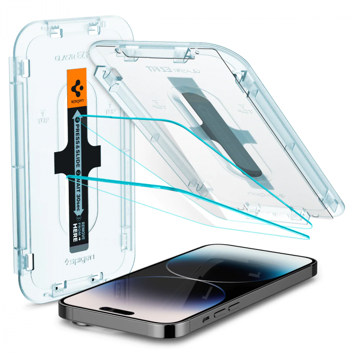 Захисне скло Spigen для Apple Iphone 14 Pro Glas tR EZ Fit (2 Pack), Clear