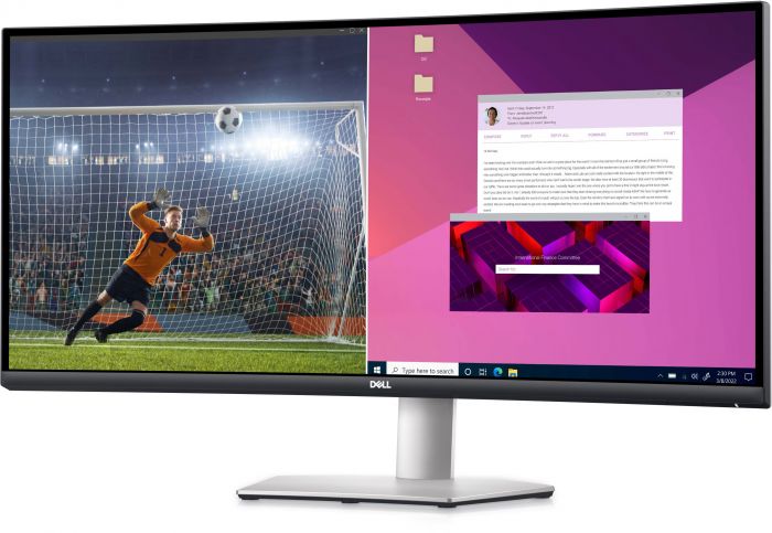 Монітор LCD 34" DELL S3423DWC 2xHDMI, USB-C, Audio, VA, 3440x1440, 100Hz, 4ms, 99%sRGB, CURVED, FreeSync, HAS