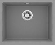 Мийка кухонна Deante Corda, граніт, квадрат, без крила, 550х460х204мм, чаша - 1, врізна, металічний сірий