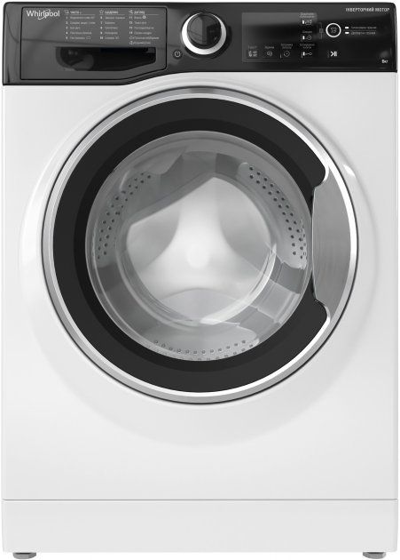 Пральна машина Whirlpool фронтальна, 6кг, 1200, A+++, 43см, дисплей, інвертор, люк чорний, білий