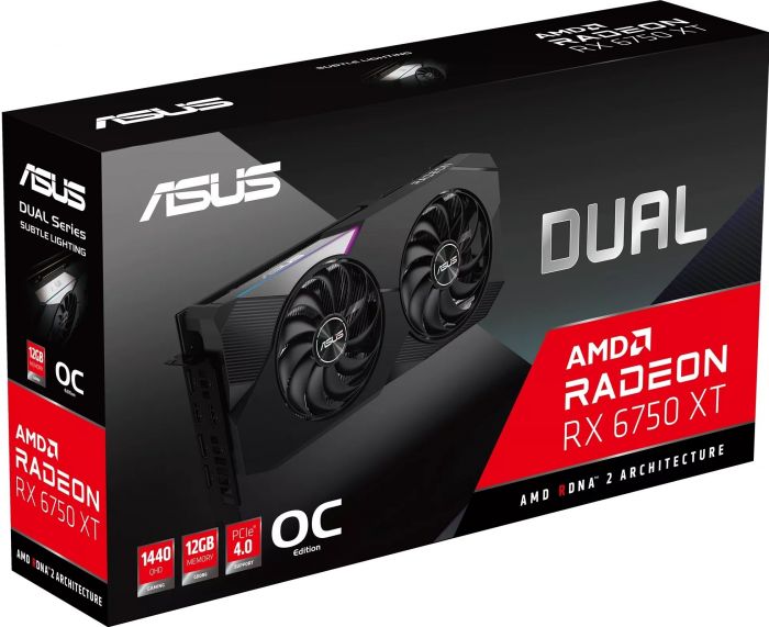 Відеокарта ASUS Radeon RX 6750 XT 12GB GDDR6 DUAL OC DUAL-RX6750XT-O12G