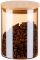 Банка для зберігання Ardesto Golden Moon, кругла, 540 мл, скло, бамбук