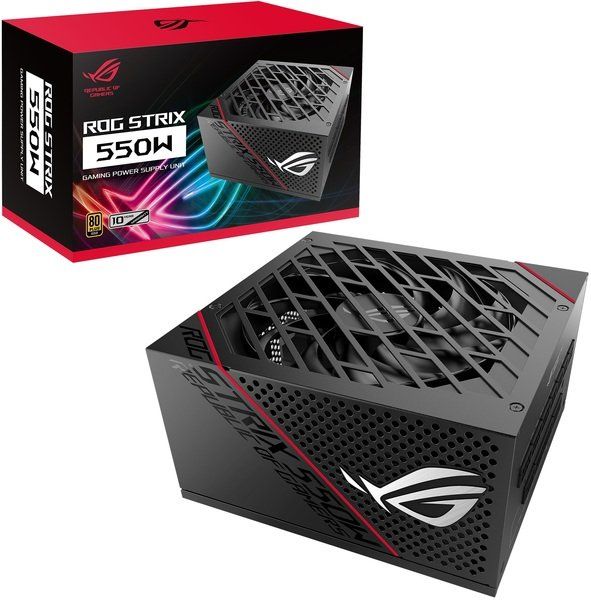 Блок живлення ASUS ROG STRIX  (550W), >90%, 80+ Gold, 135mm, 1xMB 24pin(20+4), 2xCPU 8pin(4+4), 3xMolex, 8xSATA, 2xPCIe 8pin(6+2), Fully Modular, ROG-STRIX-550G