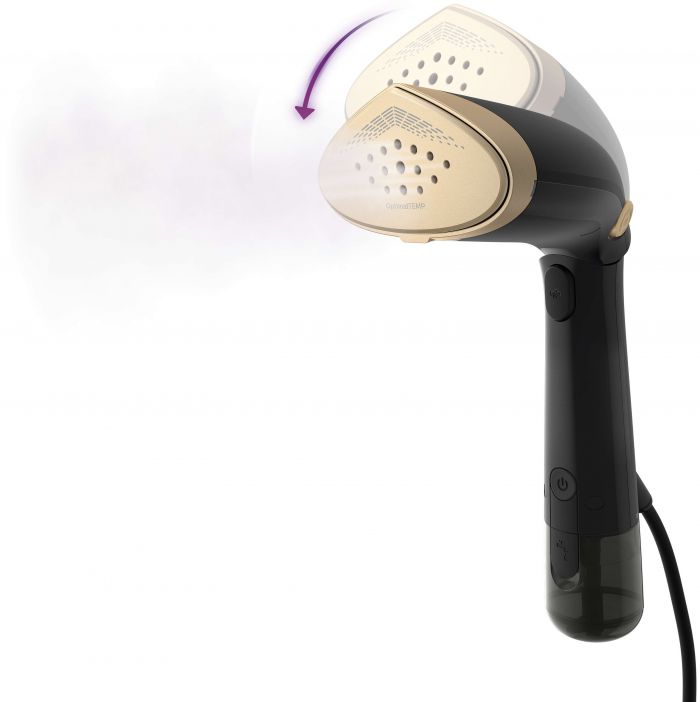 Відпарювач PHILIPS компактний, 1500Вт, 100 и 200мл, постійна пара - 28гр, керам. підошва, чорний