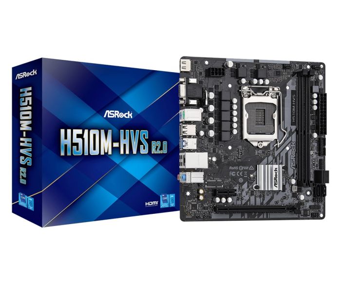 Материнська плата ASRock H510M-HVS R2.0 s1200 H510 2xDDR4 HDMI VGA mATX