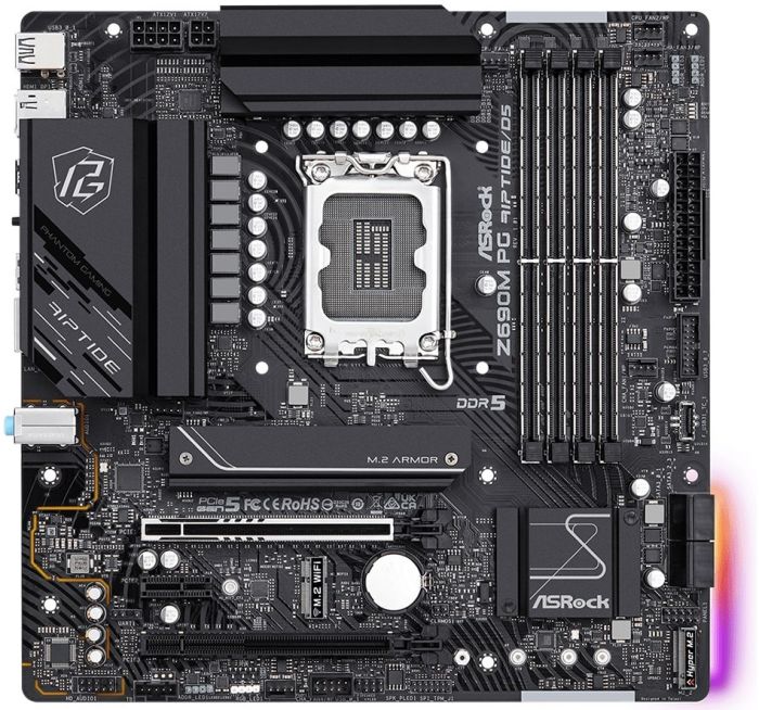 Материнська плата ASRock Z690M PG RIPTIDE/D5 s1700 Z690M 4xDDR5 M.2 HDMI DP VGA mATX