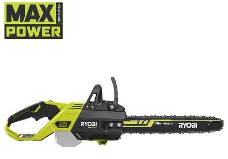 Пила ланцюгова акумуляторна Ryobi RY36CSX40B-160P, шина 40см Oregon MAX POWER 36В, АКБ 1х6Аг, безщіткова, бічний двигун