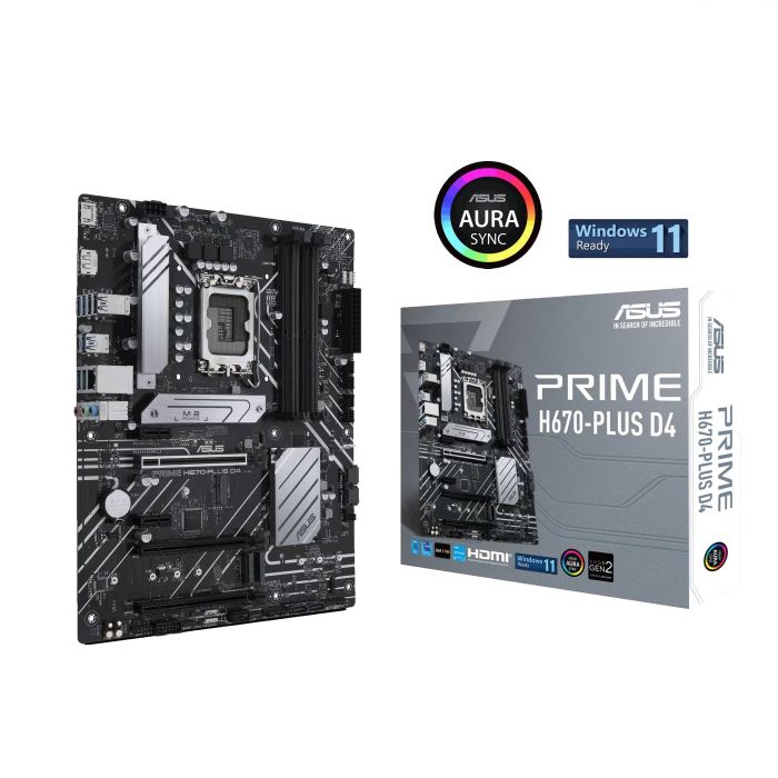 Материнcька плата ASUS PRIME H670-PLUS D4 s1700 H670 4xDDR4 M.2 HDMI-DP ATX