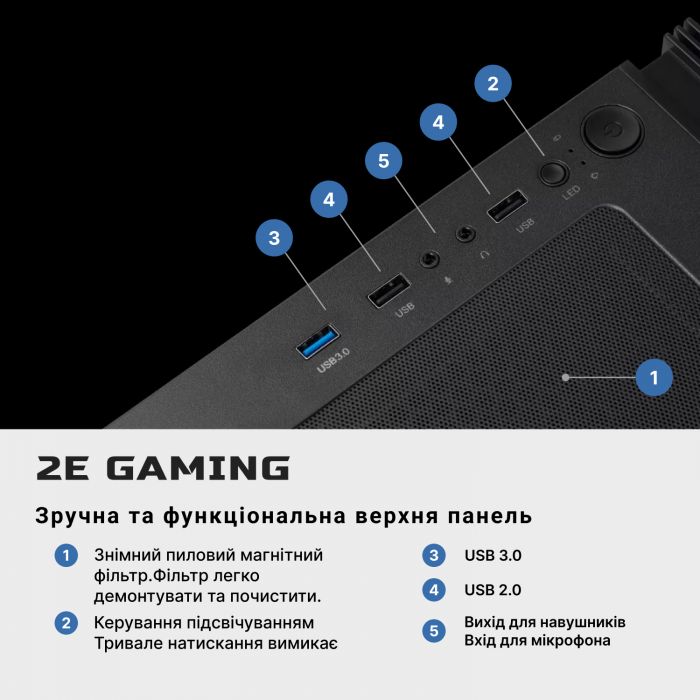 Комп’ютер персональний 2E Asus Gaming Intel i5-10400F/B560/16/480F+1000/NVD3060-12/FreeDos/2E-G3301/650W