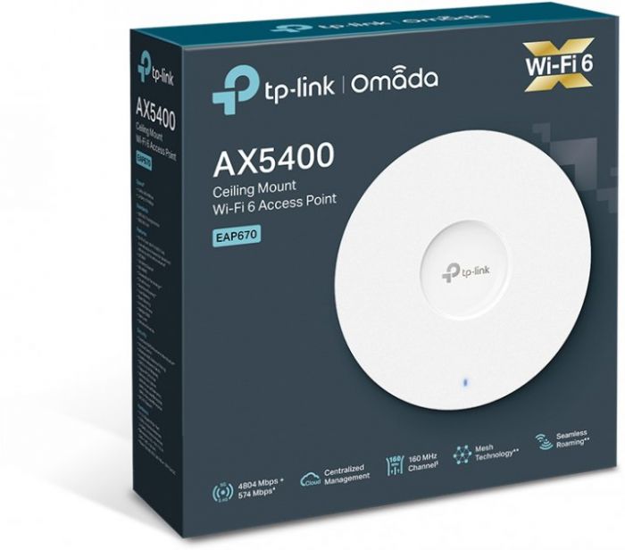 Точка доступу TP-LINK EAP670 AX5400 1x2.5GE LAN PoE MU-MIMO стел.